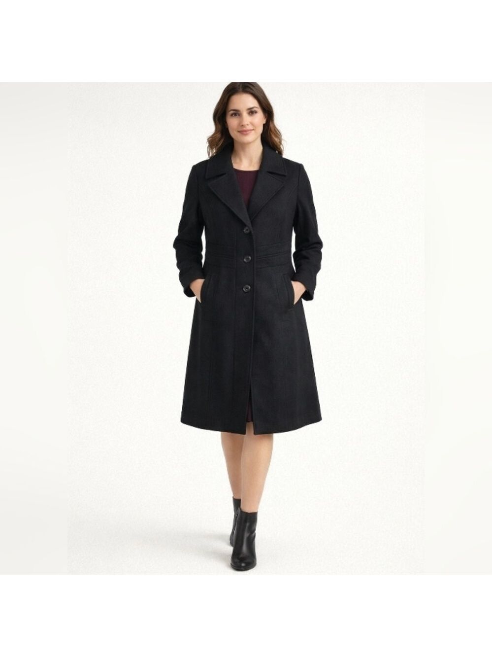 Worthington Women's Black Wool Coat Size XL